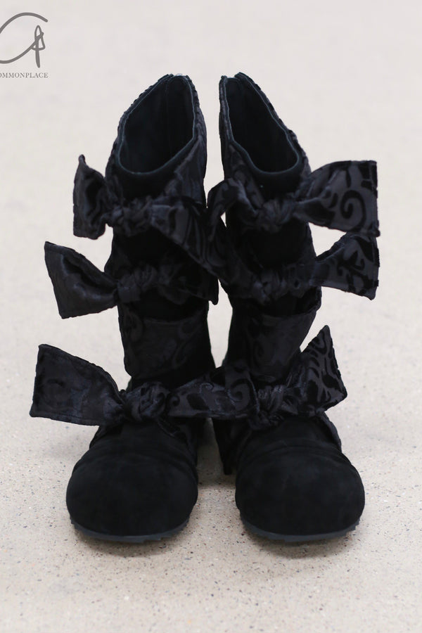 VeniceW Lace Linen Boots VCW-S-21-BaroqueBlack